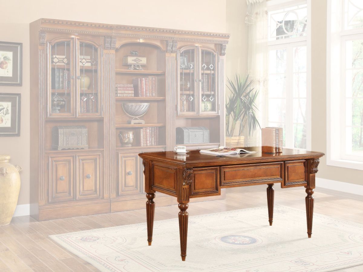 Parker House Huntington Antique Vintage Pecan Writing Desk Great Rooms Furniture and Mattresses