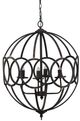 A & B Home Malin Matte Black 4-Light Orb Chandelier-1