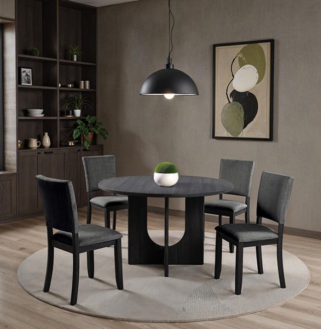 Furniture of America® Oberto 4-Piece Dark Gray Upholstered Side Chair-0