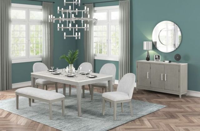 New Classic® Home Furnishings Essence Gray/White Dining Bench-2