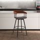 Armen Living Athena Black/Walnut Swivel Counter Stool-1