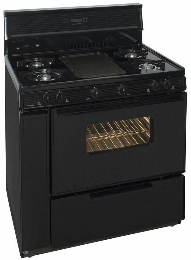 Premier 36" Black Pro Style Gas Range-2