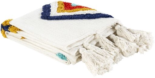 Surya Paki Cream 50"x60" Throw Blanket-1