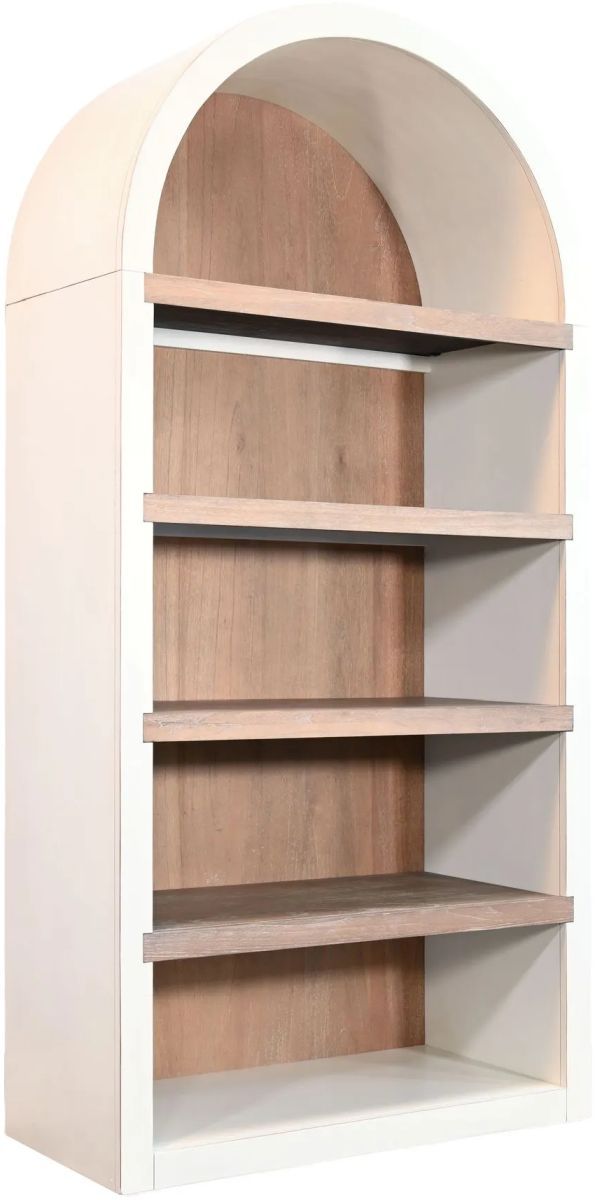 Sunny Designs™ Logan Marble White/Oak Grove Arched Bookcase-0