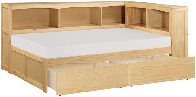 Homelegance® Bartly Natural Pine Youth Twin Bookcase Corner Storage Bed-3