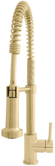 ZLINE Autograph Edition Apollo Polished Gold Pull Down Spring Single Handle Kitchen Faucet-1