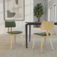 Armen Living Jaguar 3-Piece Oak/Vintage Green Dining Chair Set-1