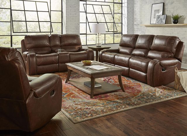 Corinthian Furniture Wheeler Manual Reclining Sofa with Dropdown Table-1