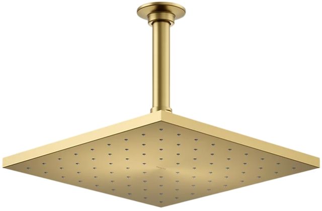 KOHLER® Contemporary Vibrant Brushed Moderne Brass 1.75 GPM Square 10" Single-Function Rainhead-0