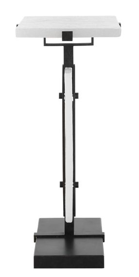 Uttermost® Elements Bubble White Accent Table with Aged Bronze Base-3