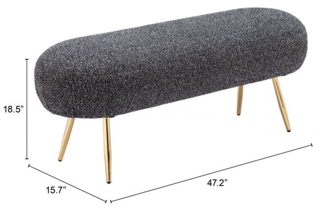 Zuo® Modern Creek Glitter Black Bench-1