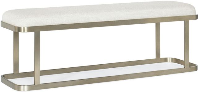 Hooker® Furniture Linville Falls River Branch Champagne/Merino Pearl Upholstered Bench-0