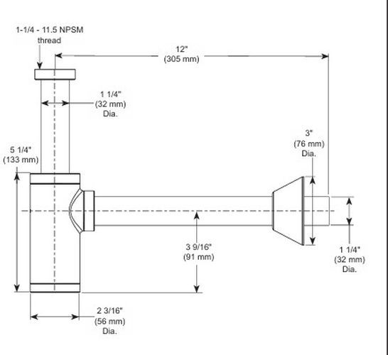 Brizo Brilliance® Brushed Nickel Bottle Trap with Flange-1