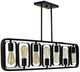 YHD Elliptical Matte Black 7-Light Island Lighting-2
