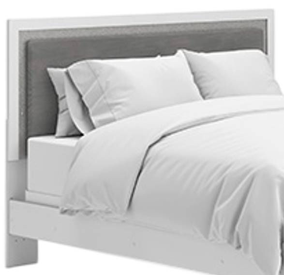 Signature Design by Ashley® Maeling Gray/White Queen Upholstered Panel Headboard-0