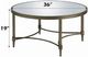 ACME Furniture Aditya Mirrored Coffee Table with Antique Brass Base-2