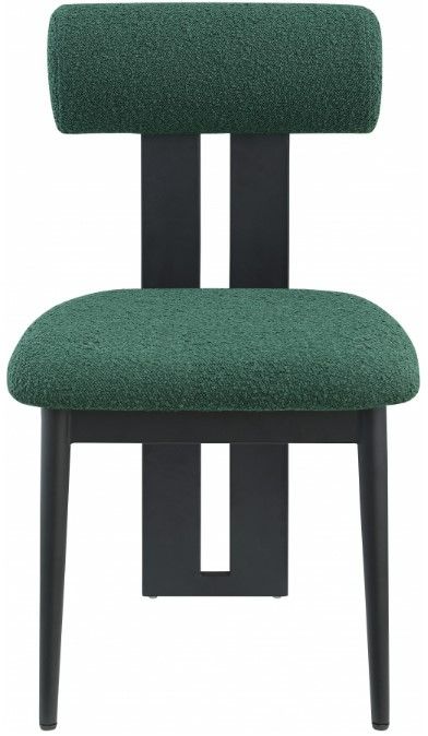Meridian Furniture Dario Green/Black Boucle Upholstered Dining Chair-1