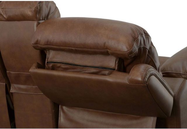 Flexsteel® Fenwick Brown Power Reclining Loveseat with Console and Power Headrests-3