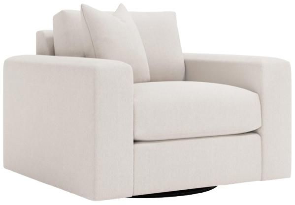 Bernhardt Vaughn Bernhardt Living White Swivel Chair-1
