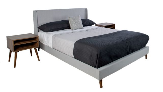 Bernards Maddison Grey King Bed with Two Nightstands-0