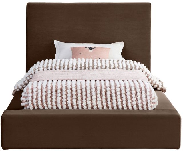 Meridian Furniture Dorian Brown Twin Upholstered Panel Bed-1