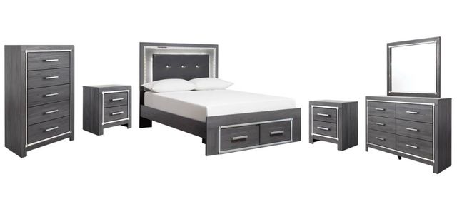 Signature Design by Ashley® Lodanna 6-Piece Gray Full Panel Storage Bed Set-0
