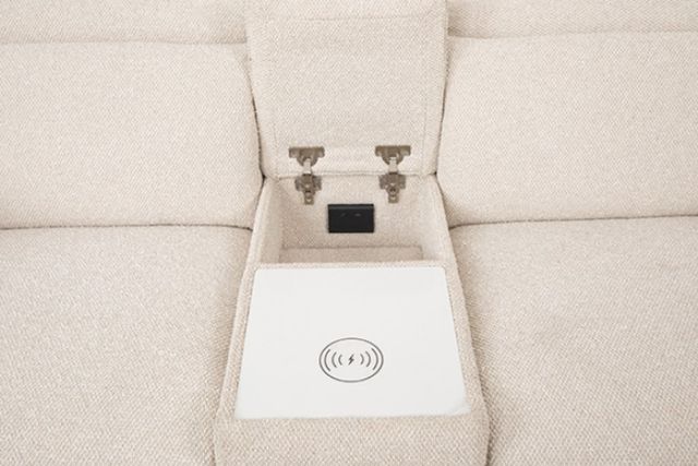 Furniture of America® Thaddea White Power Loveseat-3