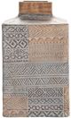 Crestview Collection Taos Hand Finished Medium Carved Square Vase-1