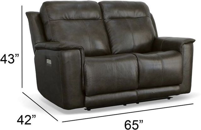 Flexsteel® Miller Black Power Reclining Loveseat with Power Headrests and Lumbar-3