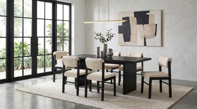 Coaster® Decker 7-Piece Black/Cream Dining Table Set-1
