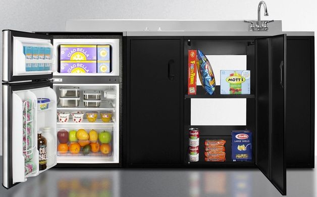 Summit® 72" Black and Stainless Steel All-In-One Kitchenette-4
