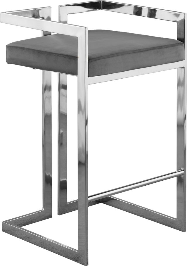 Meridian Furniture Ezra Gray Velvet Counter Stool-0