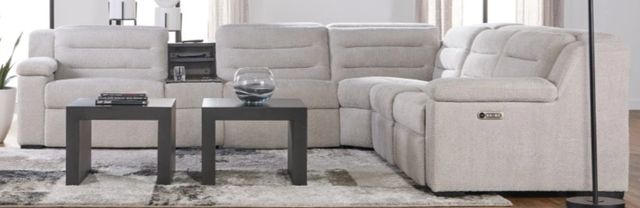 Hughes Furniture® 53016 6-Piece Solace Platinum L-Shape Power Reclining Sectional-0