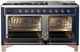 Ilve® Majestic III 60" Midnight Blue Pro Style Dual Fuel Liquid Propane Range with Solid Door and Copper Trim-4
