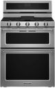 KitchenAid® 30" Stainless Steel Freestanding Dual Fuel Double Oven Range-0