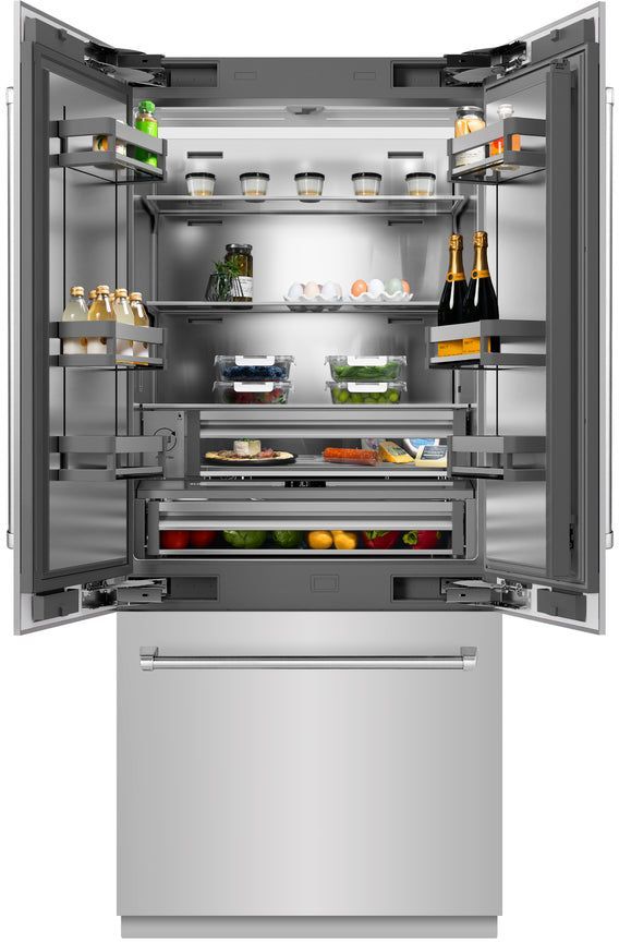 ZLINE 36" 19.6 Cu. Ft. Stainless Steel Built In Bottom Freezer Refrigerator-2