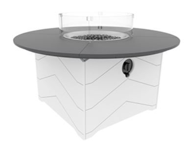 Seaside Casual Aura 50 in. Round Fire Table-0