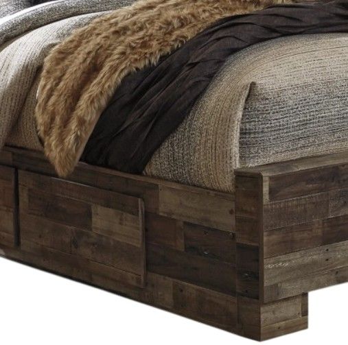 Benchcraft® Derekson Multi Gray Queen 2-Drawer Storage Panel Bed-2