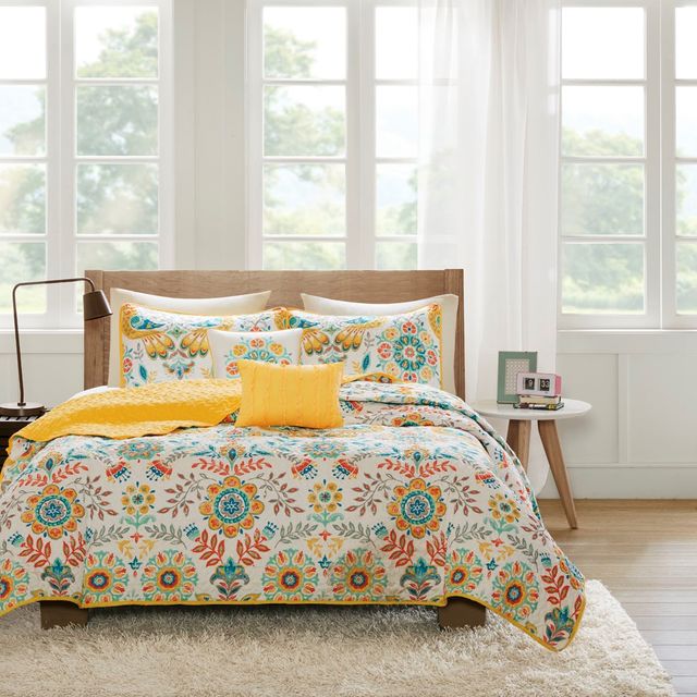 Olliix by Intelligent Design Nina Multi-Colored King/California King Reversible Coverlet Set-0