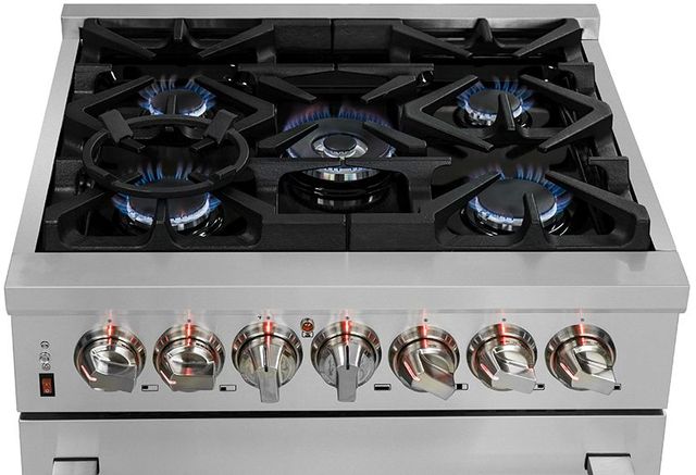 FORNO® Massimo 30" Stainless Steel Pro Style Dual Fuel Range-3