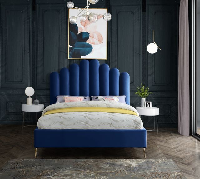 Meridian Furniture Lily Navy Queen Bed-2