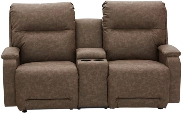 Best® Home Furnishings Customizable Maverly Leather Manual Reclining Space Saver® Loveseat with Console-3