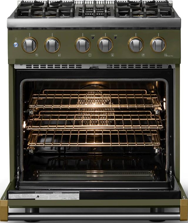 Viking® 5 Series 30" Martini Pro Style Dual Fuel (LP) Range with Brushed Brass Trim-1