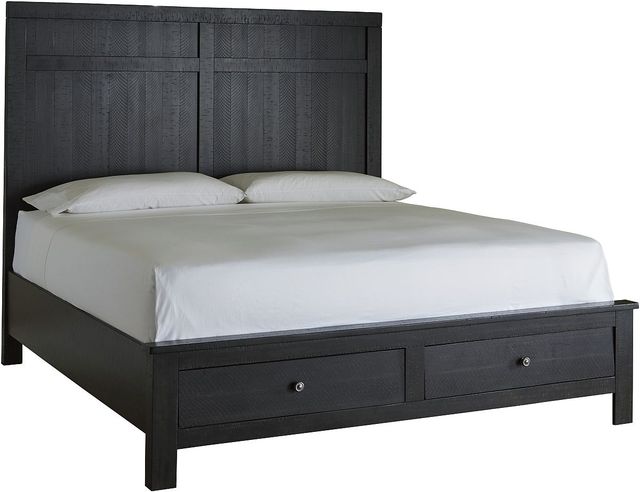 Signature Design by Ashley® Noorbrook 5-Piece Black King Storage Panel Bed Set-1