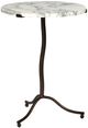 Four Hands Sophie Antiqued Rust End Table with Veined White Marble Top-0