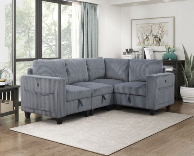 Homelegance® Walterboro 4-Piece Dark Gray Modular Sectional-1