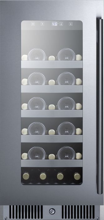 Summit® Classic Collection 15" 3.2 Cu. Ft. Stainless Steel Wine Cooler-1