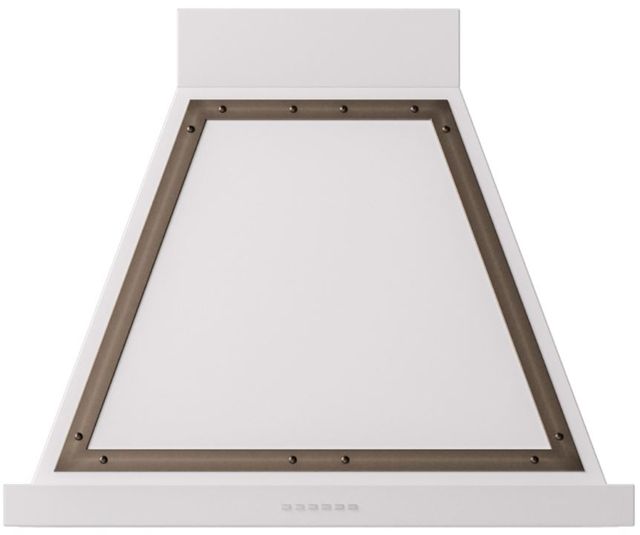 Ilve® Nostalgie II Noblesse 30" White Wall Mounted Range Hood with Burnished Trim-0
