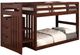American Wholesale Furniture Chocolate Twin/Twin Stair Bunk Low Loft Bed-0
