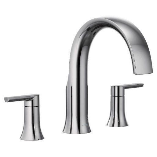 Moen® Doux Chrome Two-Handle High Arc Roman Tub Faucet-1